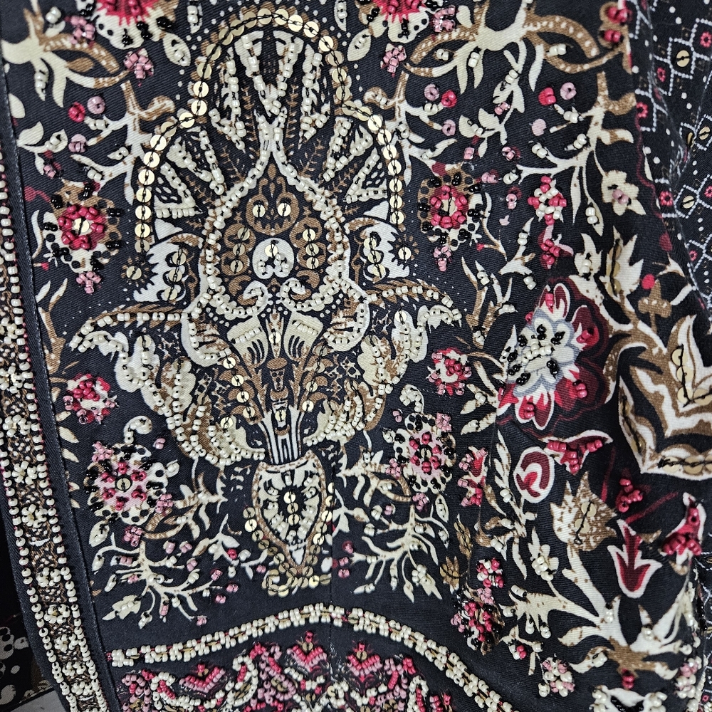 Soft Surroundings Beaded And Sequin Embroidered Jacket Size L - Picture 3 of 12